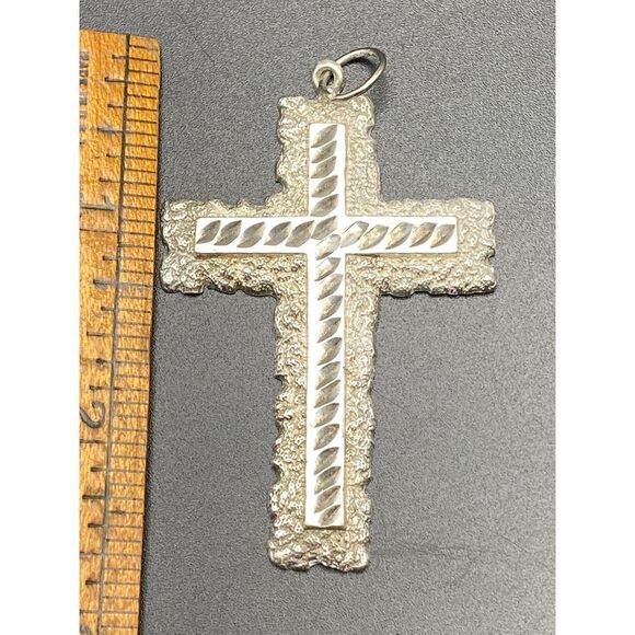Berna Peci sterling silver 925 large cross crucifix pendant - Picture 5 of 7